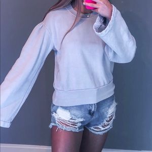 madewell x karen walker light purple pullover